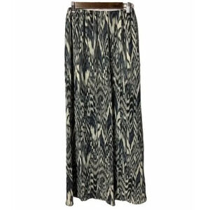 Boutique Olivaceous Gray & White Printed Maxi Skirt S